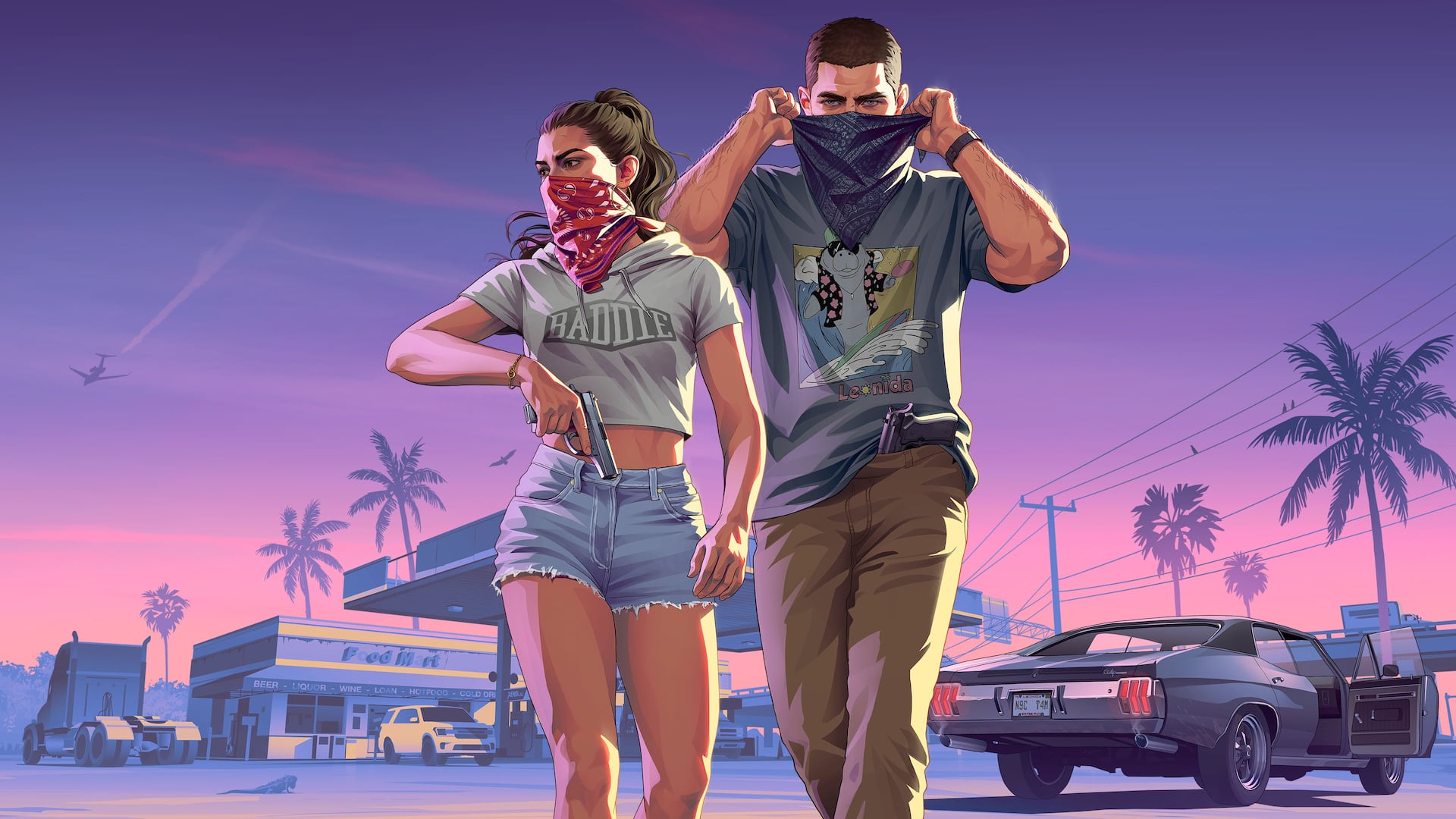 Jason and Lucia in official artwork for GTA VI: An Extended Look